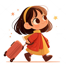 去旅行的小女孩