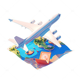 飞机地图旅行图标