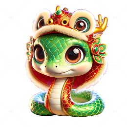 3D立体卡通生肖蛇素材