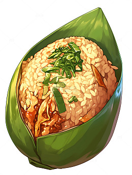 荷叶米饭饭团