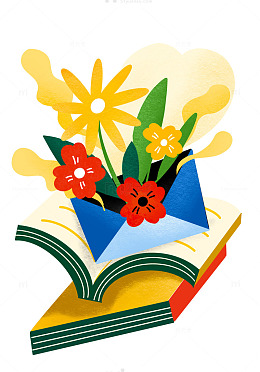 教师节花束透明素材卡片节日