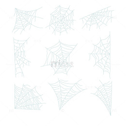 万圣节淡蓝蛛网绘制