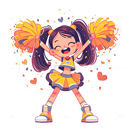 加油的啦啦队女孩