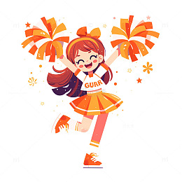 跳啦啦操的女孩