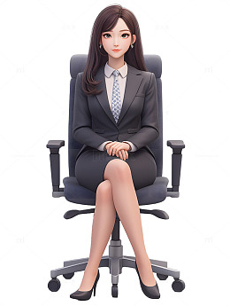 坐在椅子上的办公室女郎面试官