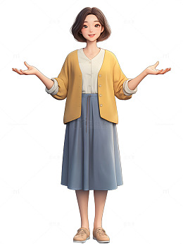 女士演讲张开双手