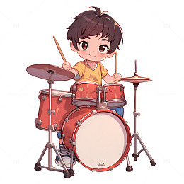 打架子鼓的男孩