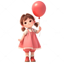 拿着气球的小孩子