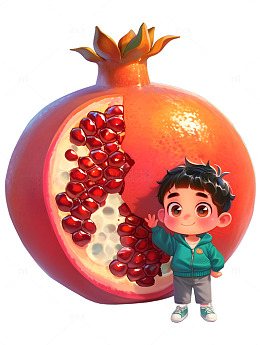 大石榴与小孩儿童