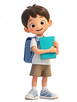 学生书抱着书