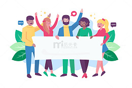 五色人物前的欢呼