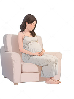 沙发上的孕妇