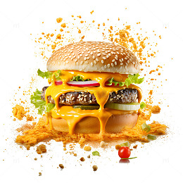 一个爆汁的汉堡