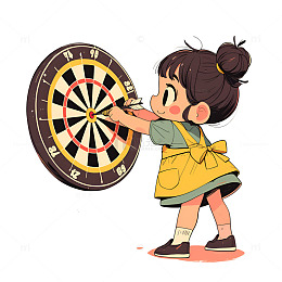 玩飞镖的小女孩