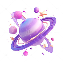 紫色渐变梦幻星球