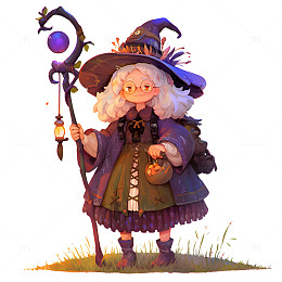 拿着魔杖的魔法师