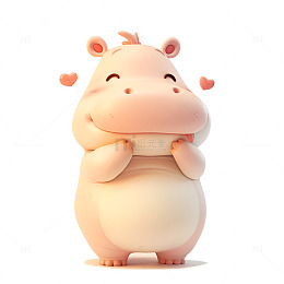 一只可爱的小河马