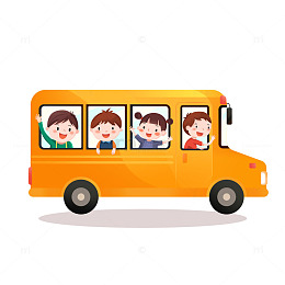 卡通渐变学生上学插画素材