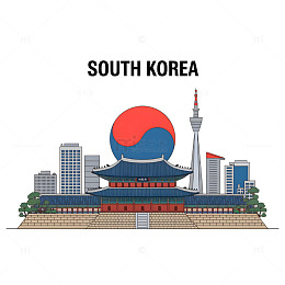韩国旅游地标文创素材