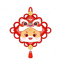 春节蛇年2025舞狮中国结元素素材