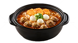 红汤火锅美食丸子与鹌鹑蛋的经典搭配