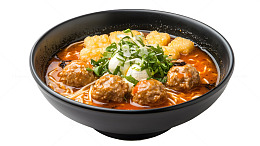 红汤火锅丸子搭配 蔬菜与经典中式料理