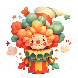 卡通简约可爱的小丑玩具