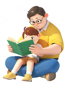 家长小孩阅读读书看书