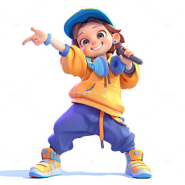 拿着话筒唱跳的少年