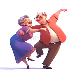 跳舞的老年夫妻