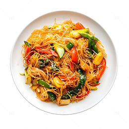 蔬菜炒米粉美味美食