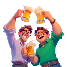 两个干杯的男士