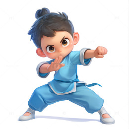 练武术的小孩
