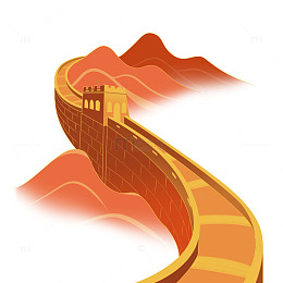 国庆节十一万里长城元素