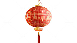 金色图案装饰的红色中国传统灯笼