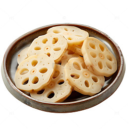 一盘子藕片莲藕