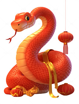 蛇装饰新年卡通