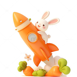 坐着火箭的兔子