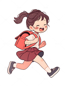 奔跑上学学习读书