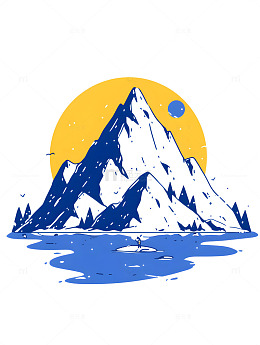 卡通冰山雪山图标