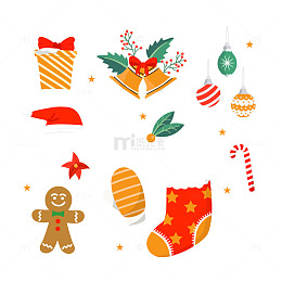 多彩圣诞元素集合