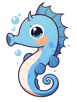 卡通小海马可爱