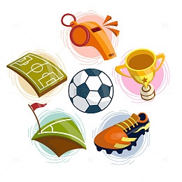 足球主题圆形图标
