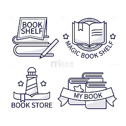 简约线条书主题图标