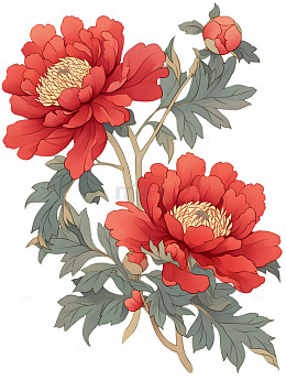 牡丹花卡通花朵