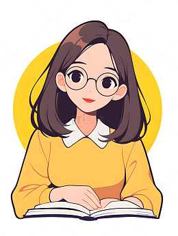 卡通大学女生学习