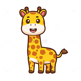 卡通长颈鹿的微笑肖像