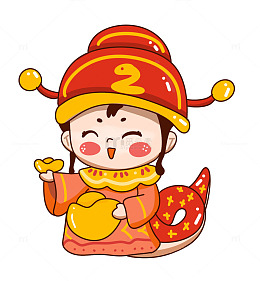 蛇年小财神素材