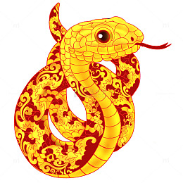蛇年金蛇素材