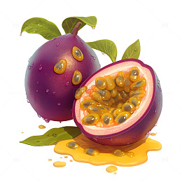 卡通简约新鲜百香果